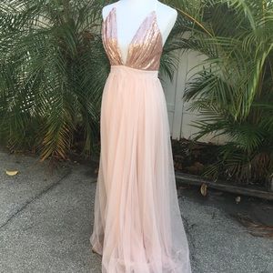 Rose gold sequin gown